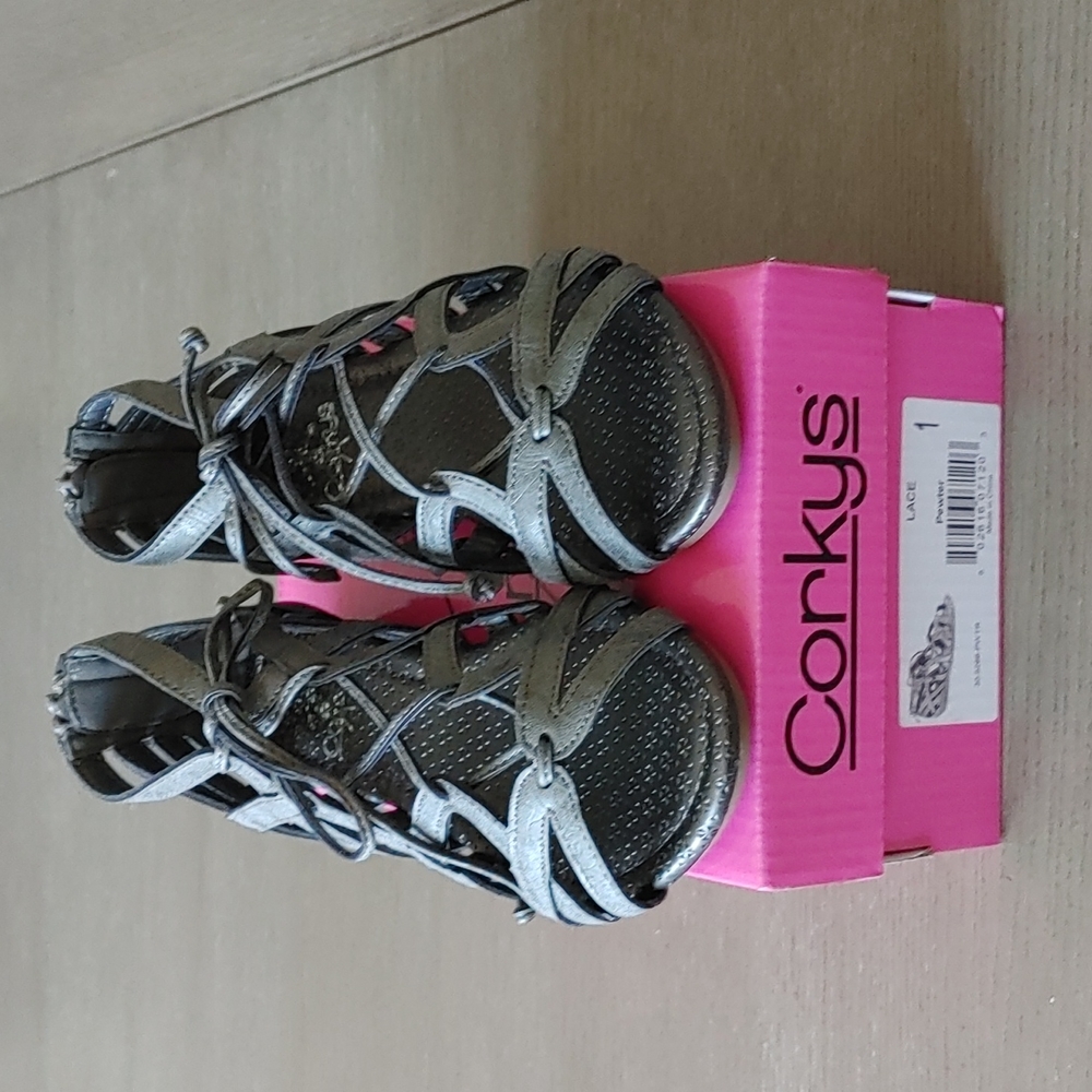 Girls Pewter Sandal